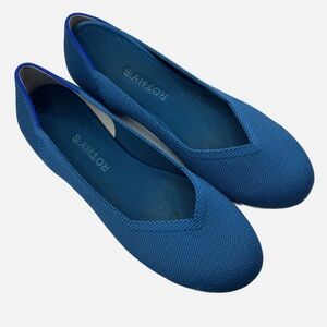 Rothy’s The Flat in deep ocean dark teal blue size 9